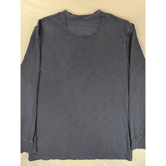 Even Tide Henley Shirt Large Men's Long Sleeve T-Shirt 100% Cotton Tee Navy - Picture 7 of 10